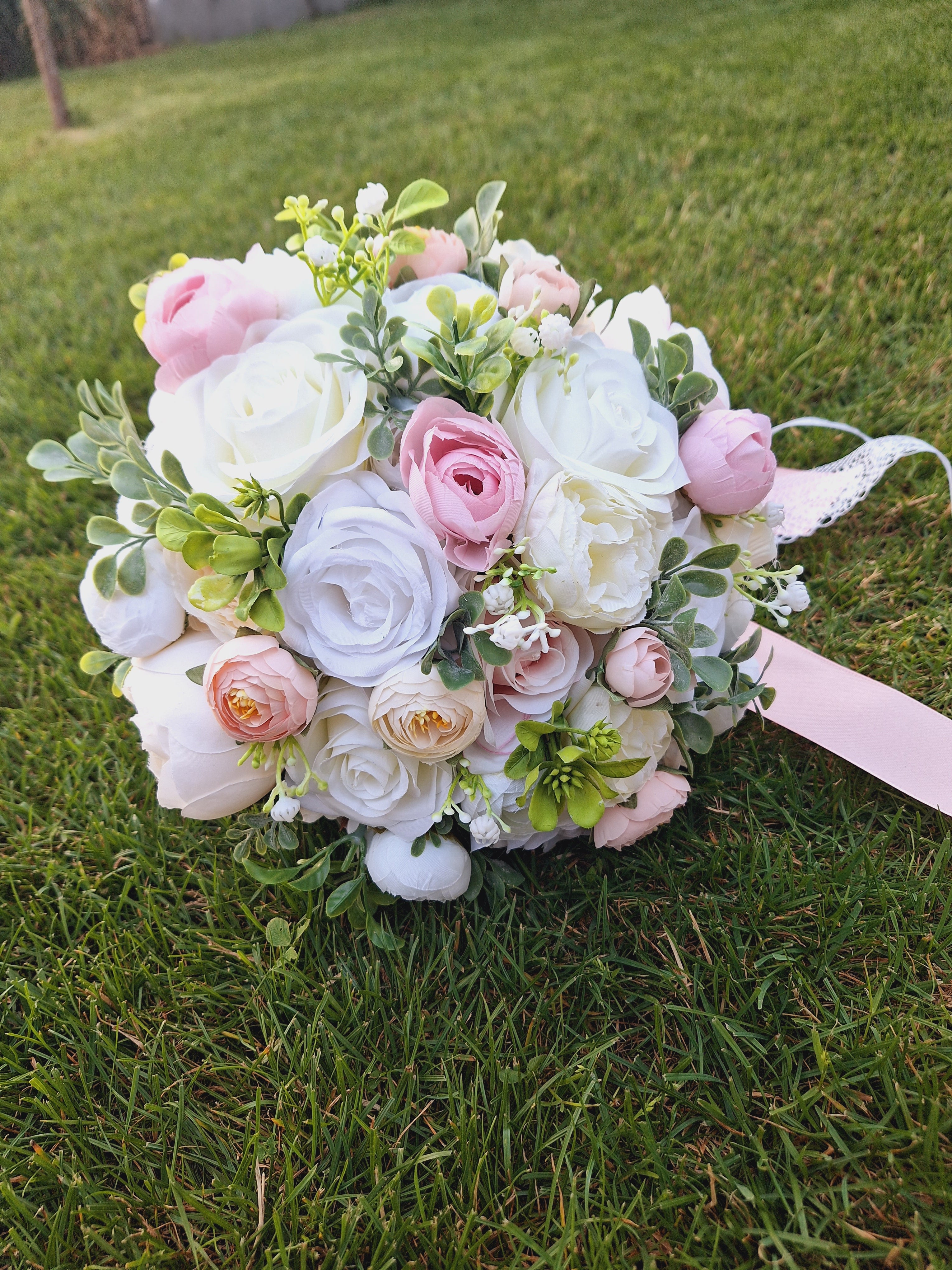 Set lumânări și Buchet mătase