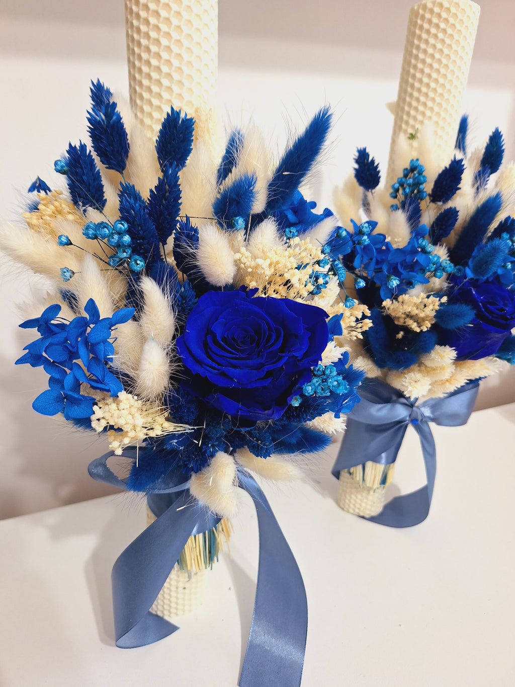 Set 2 lumânări și Buchet flori uscate Și criogenate