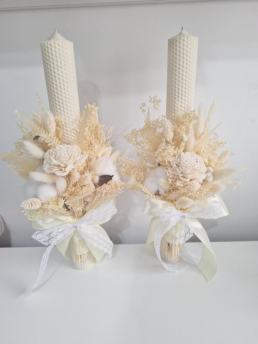 Set lumânări și Buchet flori uscate