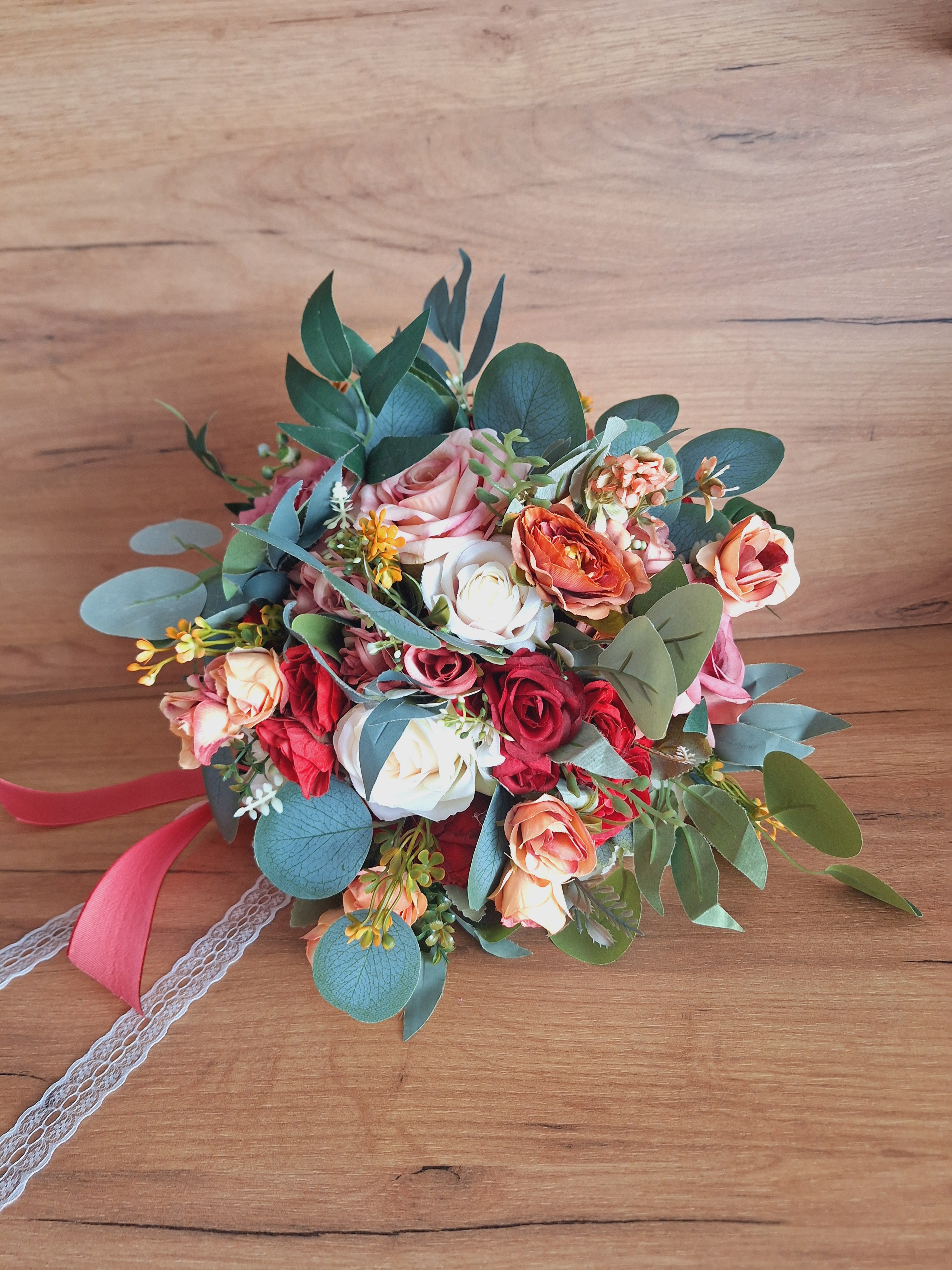 Set lumânări și Buchet mătase