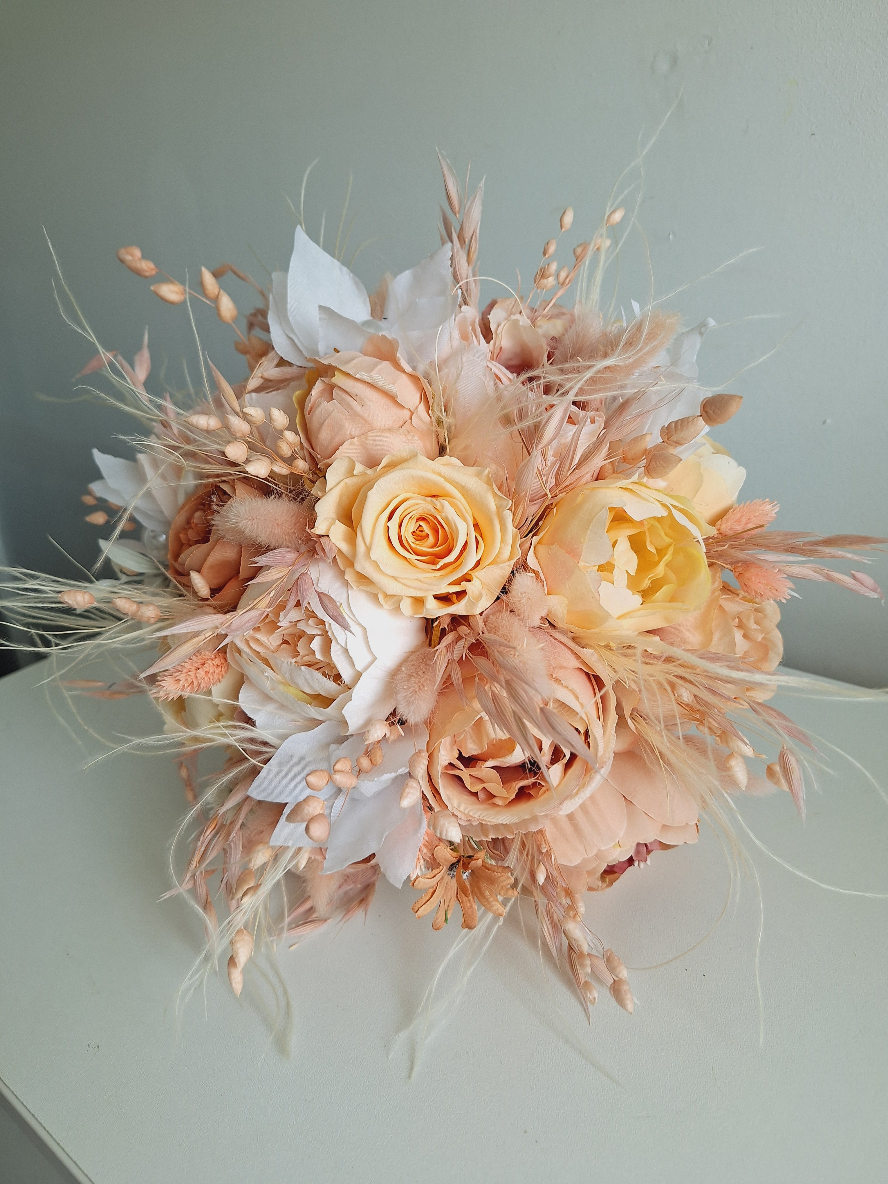 Buchet flori mătase și flori uscate