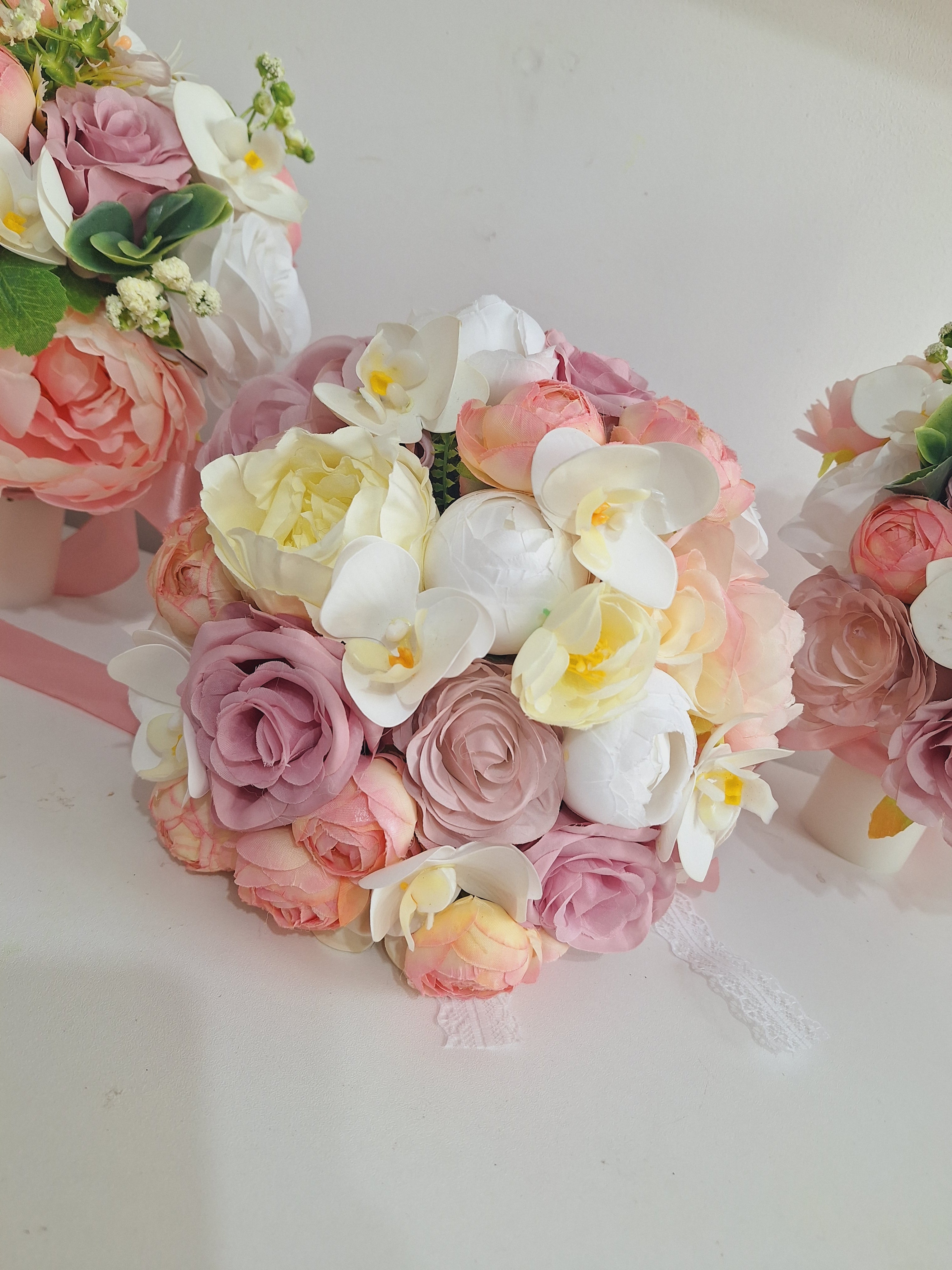 Set lumânări și Buchet mătase