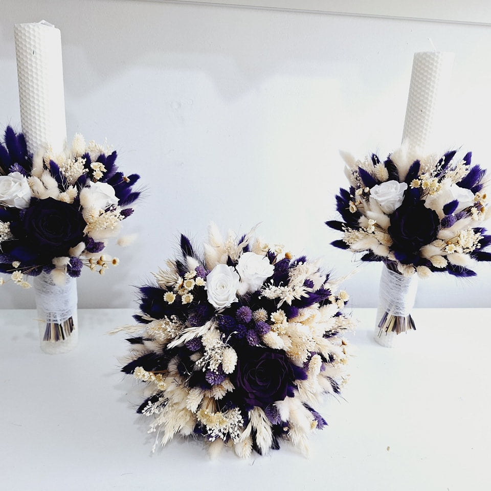 Lumânări și buchet Wedding 1