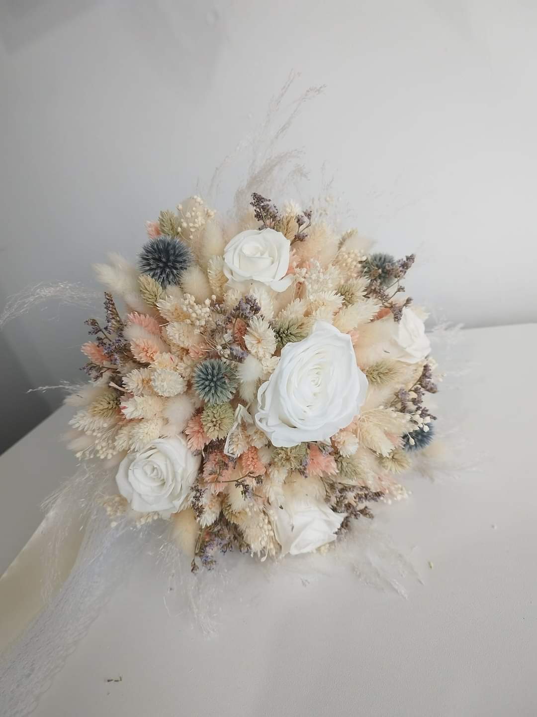 Set 2 lumânări și Buchet flori uscate Și criogenate