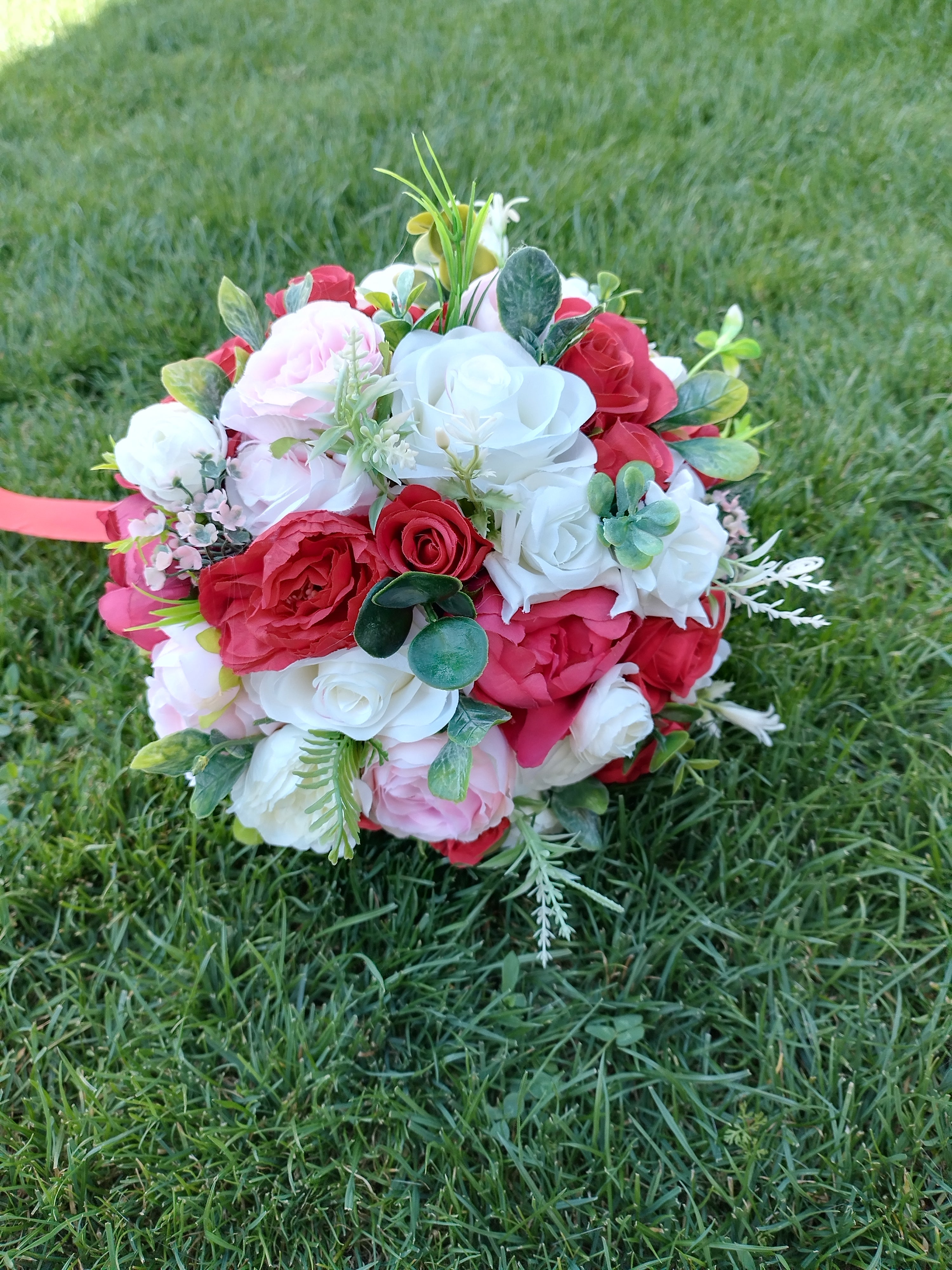 Buchet flori mătase Roșu