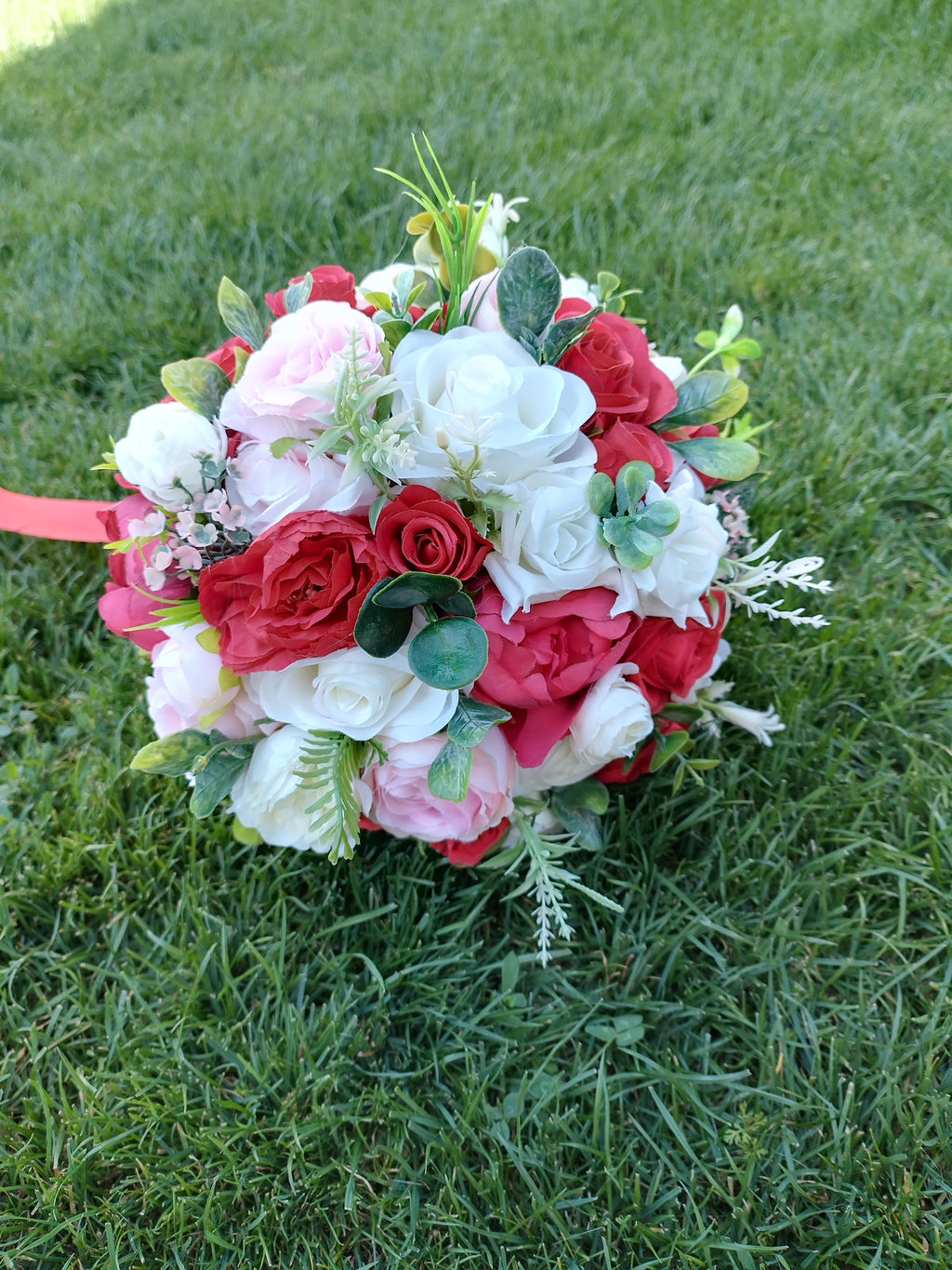 Set lumânări și Buchet flori mătase