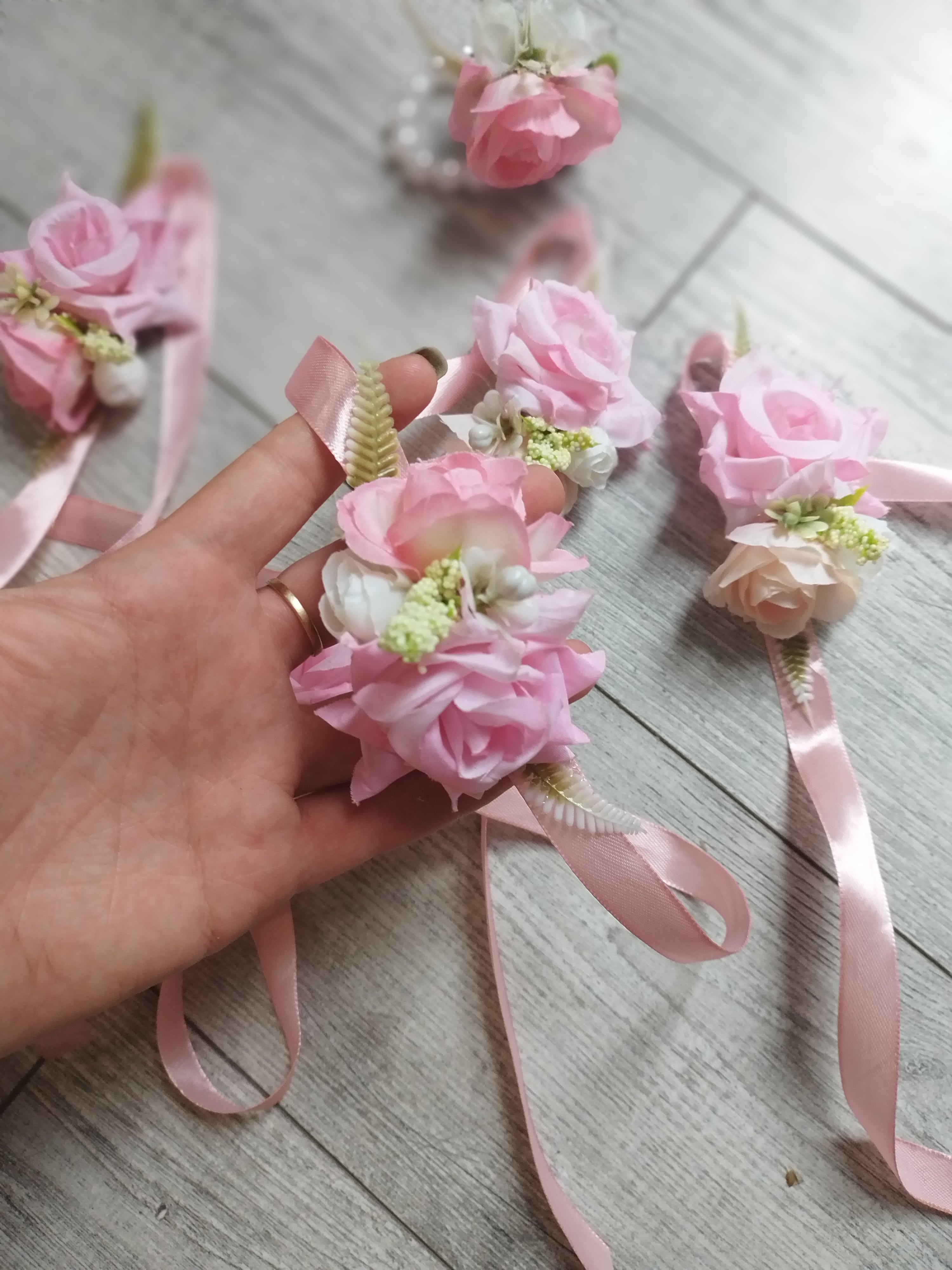 Brățări și Cocarde mătase Roz