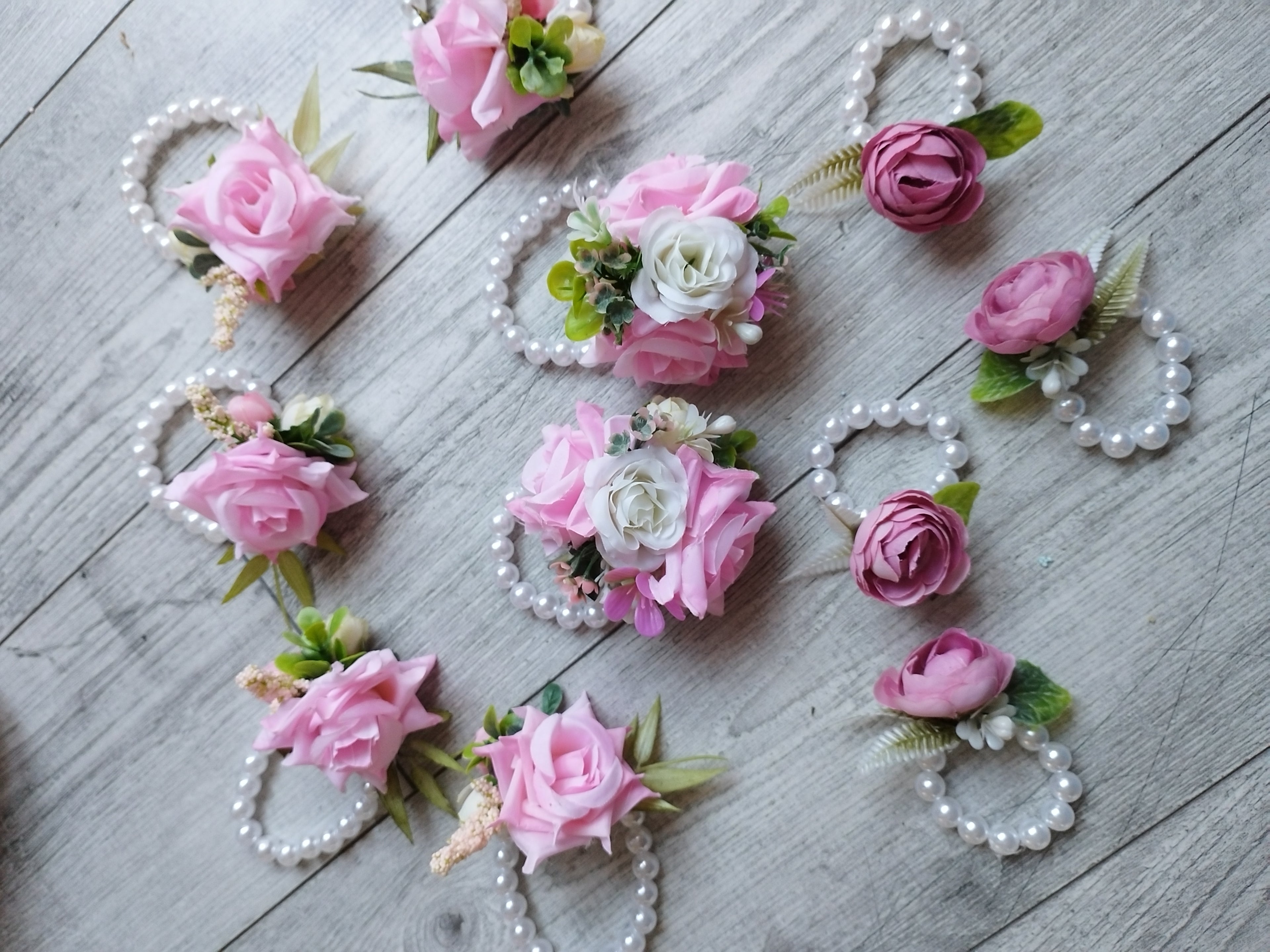 Brățări și Cocarde mătase Roz