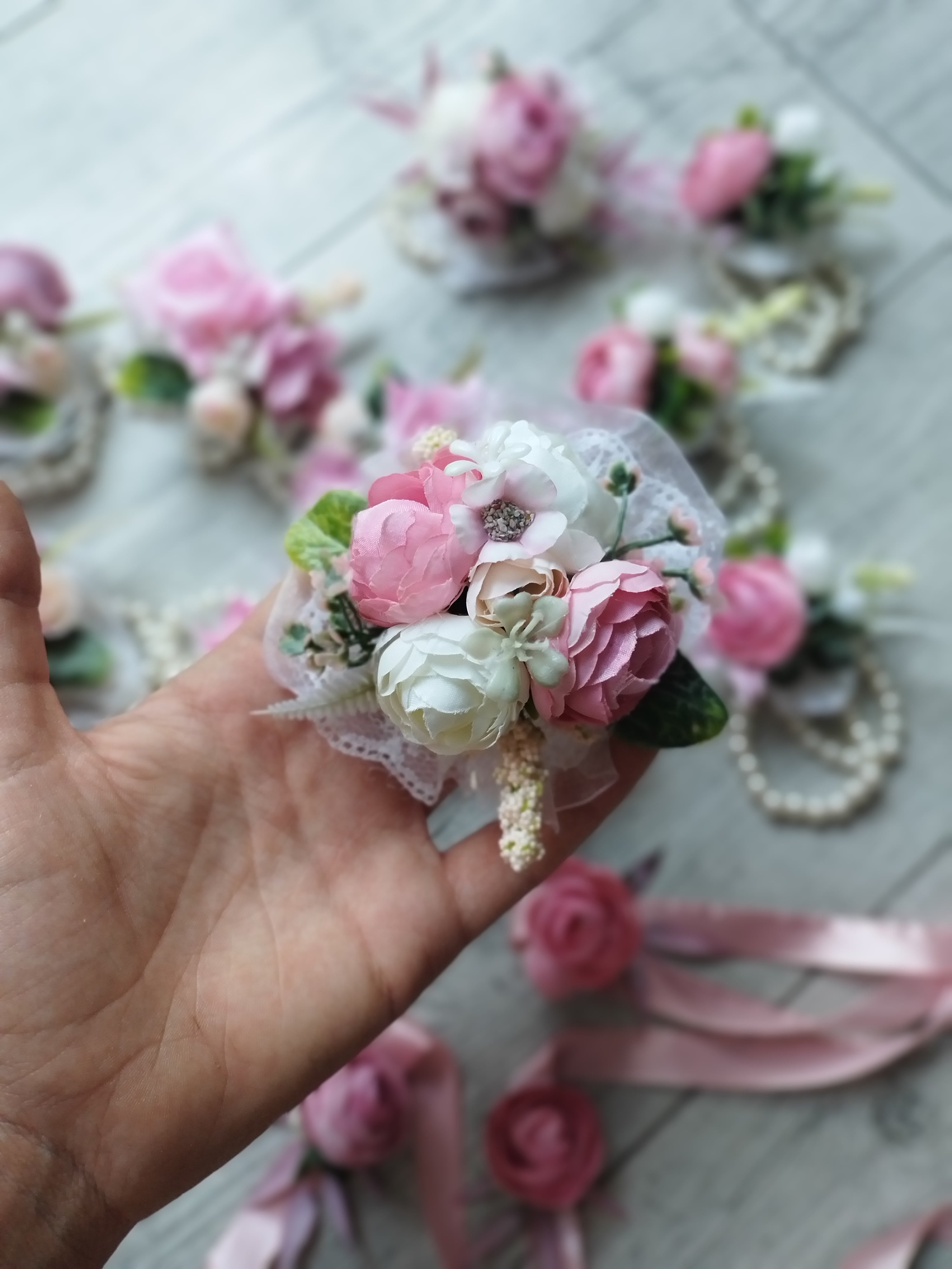 Brățări și Cocarde mătase Roz