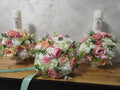 Set lumânări și Buchet flori mătase