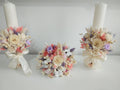 Set lumânări și Buchet flori uscate și criogenate