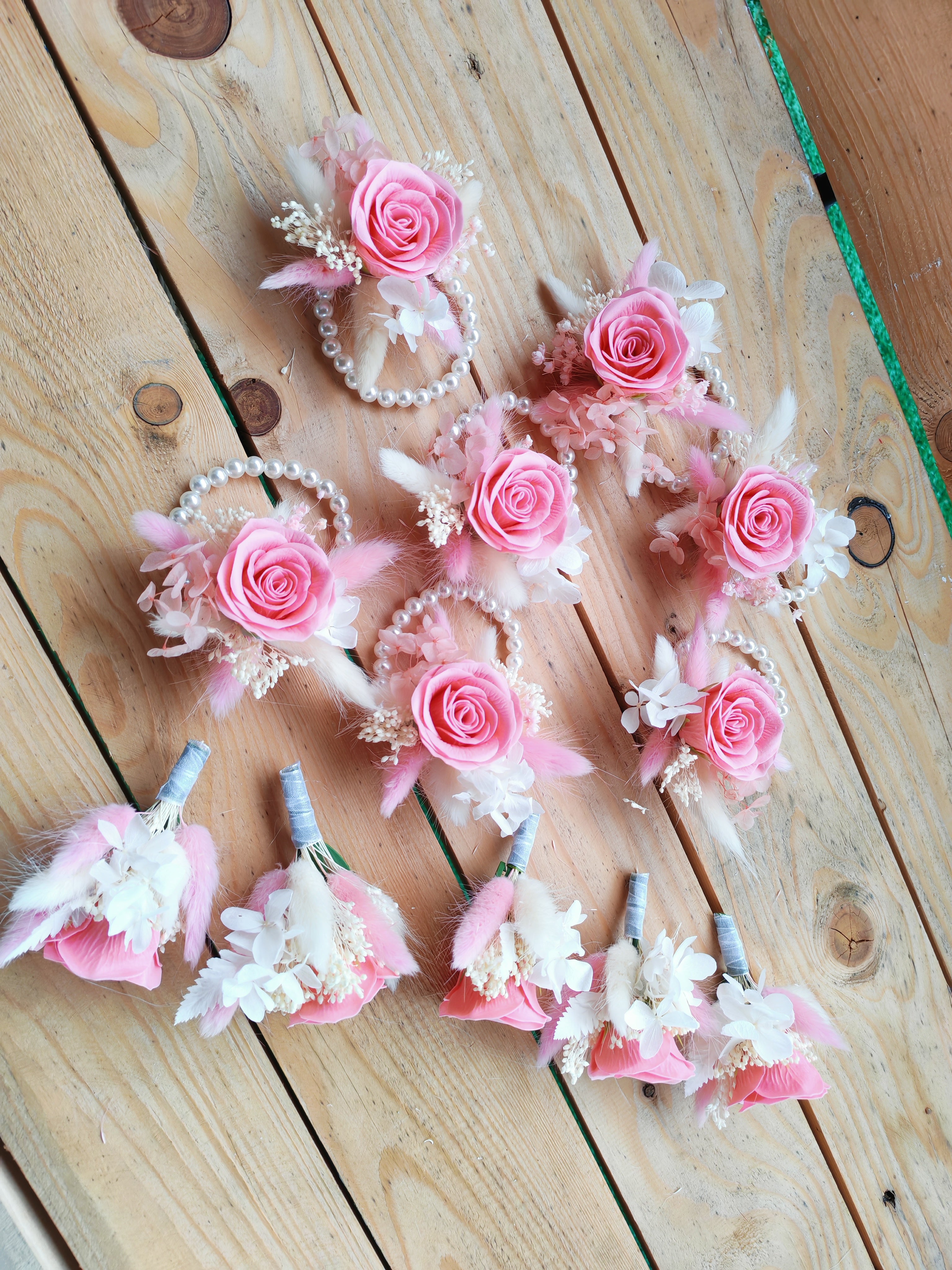 Brățări și Cocarde mătase și flori uscate