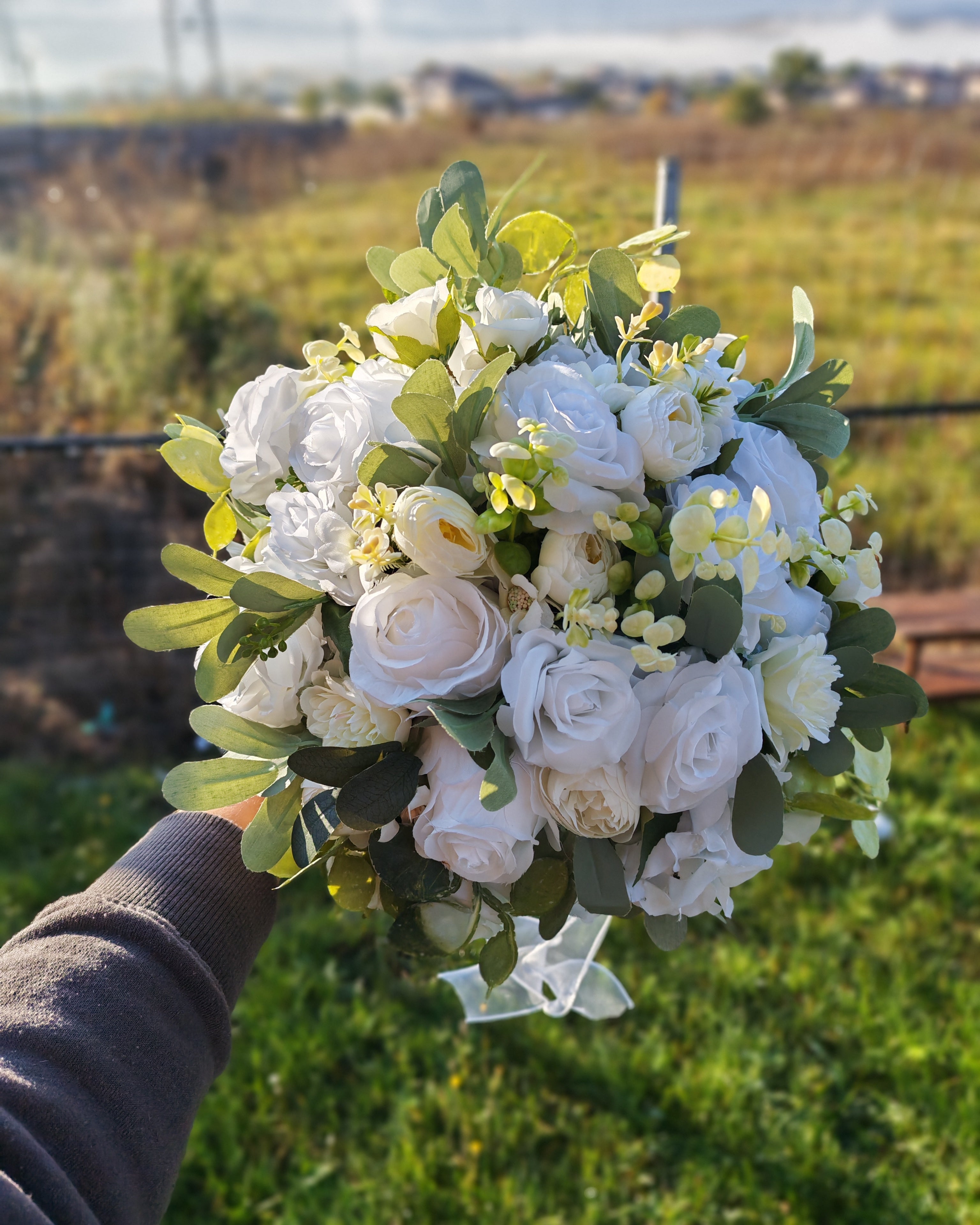 Set lumânări și Buchet mătase