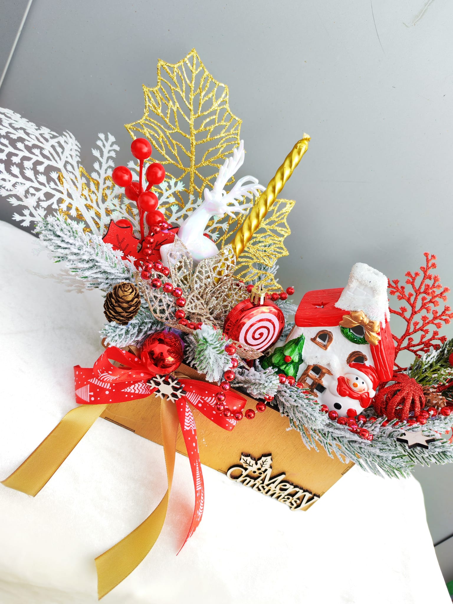 CUTIE ARANJAMENT CRACIUN ROSU