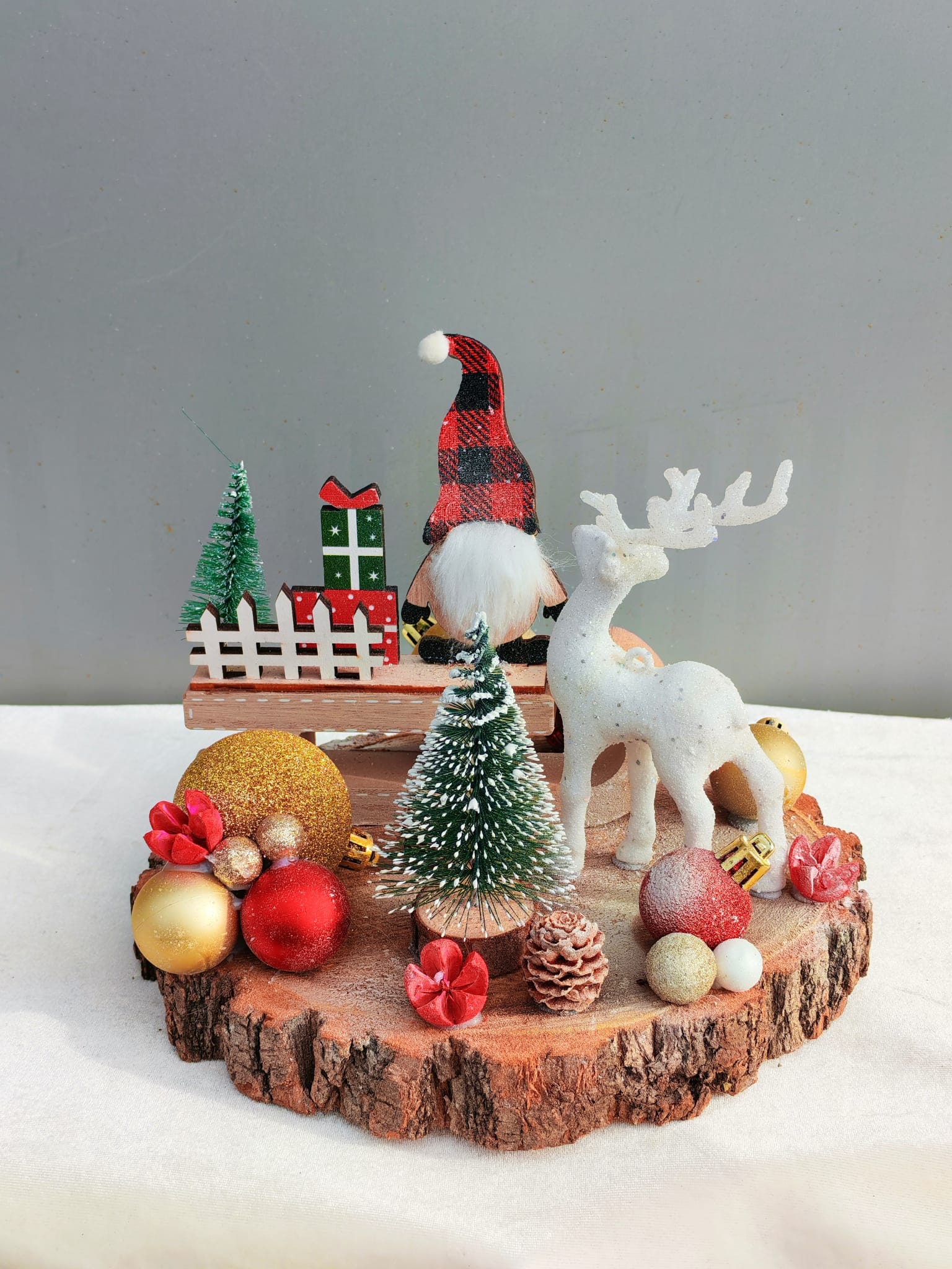 Aranjament Craciun lemn