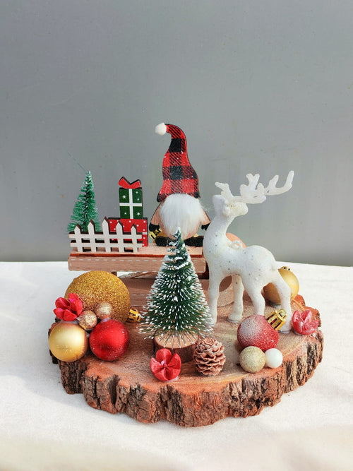 Aranjament Craciun lemn