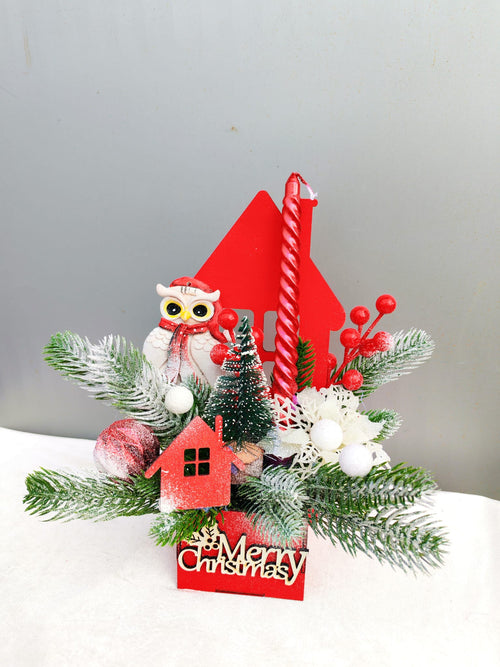 ARANJAMENT CRACIUN CASUTA ROSU