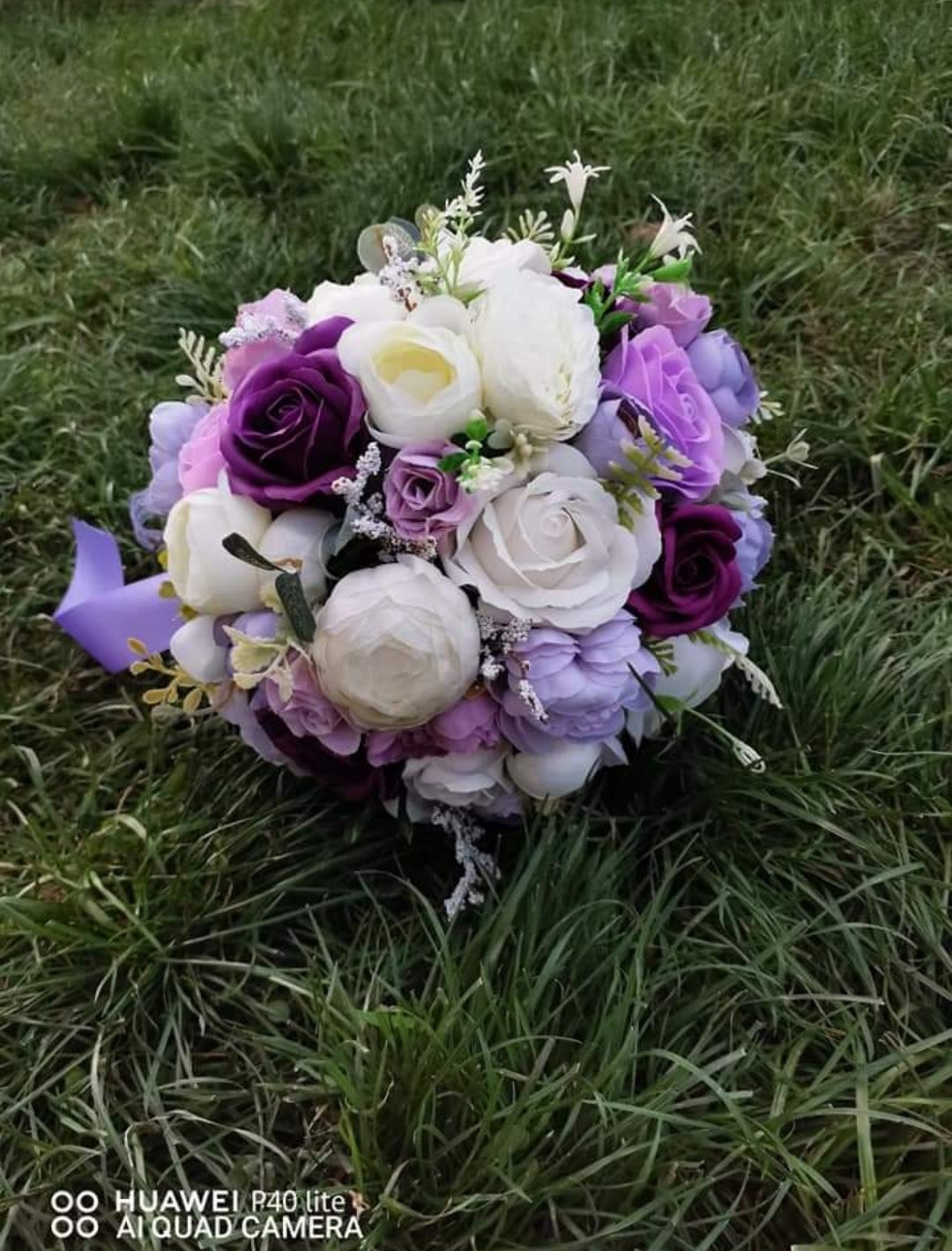 Buchet flori mătase Mov Lila